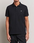 GANT REG SHIELD SS PIQUE POLO BLACK