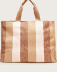 LIU JO L TOTE STRIPED CANVAS SABBIA