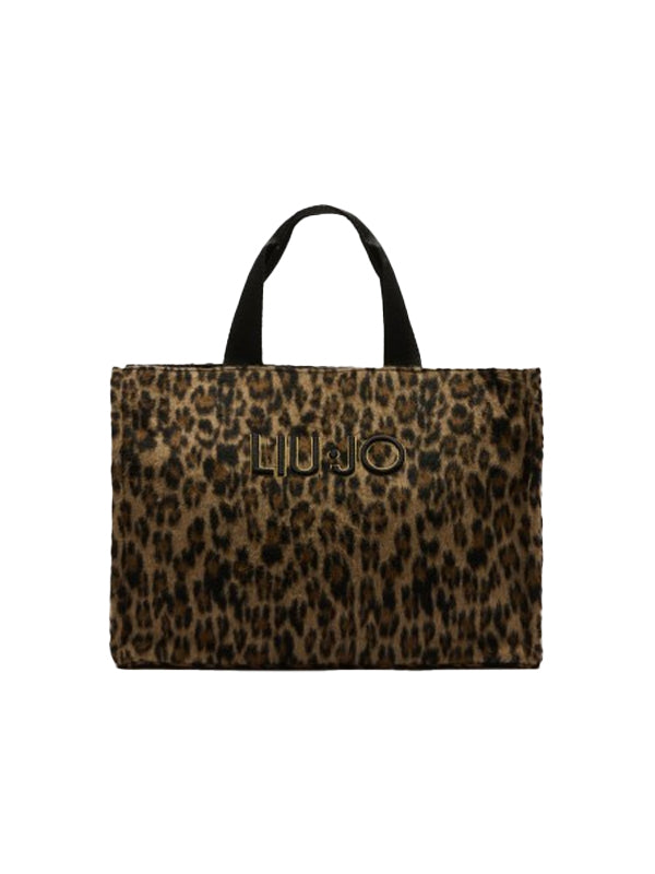 LIU JO L TOTE BROWN ANIMALIER