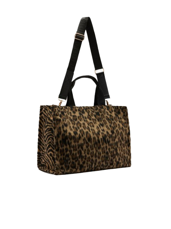 LIU JO L TOTE BROWN ANIMALIER