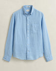 GANT REG GMNT DYED LINEN SHIRT SKY BLUE