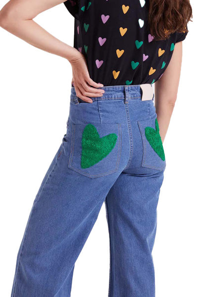 COMPAÑIA FANTASTICA PANTALON VAQUERO BORD CORAZON