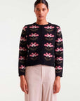 COMPAÑIA FANTASTICA CARDIGAN JACQUARD ESTAMPADO x