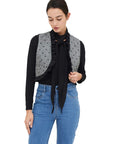 COMPAÑIA FANTASTICA CHALECO TWEED ESTAMPADO CORAZO