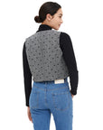 COMPAÑIA FANTASTICA CHALECO TWEED ESTAMPADO CORAZO