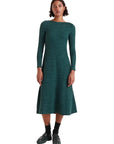COMPAÑIA FANTASTICA VESTIDO MIDI PUNTO CANALÉ VERD