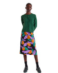 COMPAÑIA FANTASTICA FALDA MIDI ESTAMPADO APRICOT