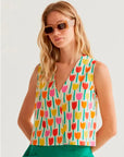 COMPAÑIA FANTASTICA CHALECO CON ESTAMPADO TULIPA