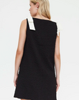 COMPANIA FANTASTICA VESTIDO CORTO NEGRO CON TEXTURA FLORAL