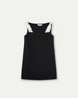 COMPANIA FANTASTICA VESTIDO CORTO NEGRO CON TEXTURA FLORAL