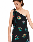 COMPANIA FANTASTICA VESTIDO LARGO ASIMETRICO CON ESTAMPADO MULTICOLOR GARDENER