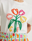 COMPANIA FANTASTICA CAMISETA CON BORDADO DE TULIPA - ROPA