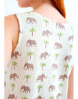 COMPAÑIA FANTASTICA VESTIDO LARGO CON ESTAMPADO ELEFANTE