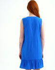 COMPAÑIA FANTASTICA VESTIDO CORTO 100% ALGODON AZU