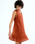 COMPAÑIA FANTASTICA VESTIDO CORTO 100% ALGODON MAR