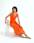 COMPAÑIA FANTASTICA VESTIDO MIDI 100% ALGODON NARA