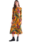 COMPAÑÍA FANTASTICA VESTIDO MIDI CON ESTAMPADO RIV