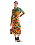 COMPAÑIA FANTASTICA FALDA MIDI CON ESTAMPADO RIVER