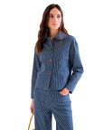 COMPAÑIA FANTASTICA CHAQUETA VAQUERA CON RAYAS AZU