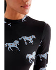 COMPAÑÍA FANTASTICA VESTIDO MIDI CON ESTAMPADO HOR