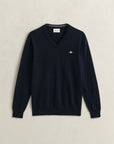 GANT CLASSIC COTTON V NECK EVENING BLUE