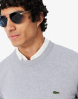 LACOSTE AB148 CREWNECKS SWEATERS MALE ARGENT CHINE