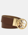 GUESS NOELLE ADJ & REV PANT BELT H35 LATTE LOGO/LIGHT BLU