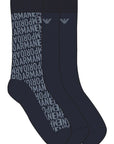 EMPORIO ARMANI SOCKS SET BLU WRITTEN/BLU/BLU