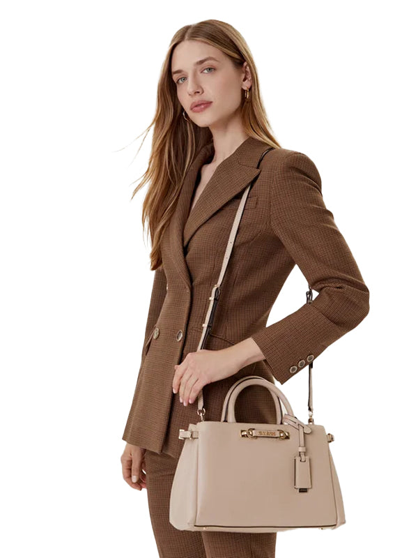 GUESS SIT N LEFIA LUXURY SATCHEL SIMPLY TAUPE