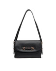 GUESS LEFIA FLAP SHOULDER BAG BLACK