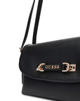GUESS LEFIA FLAP SHOULDER BAG BLACK