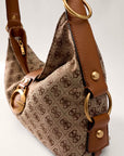 GUESS CAMDEN SHOULDER BAG COGNAC LOGO