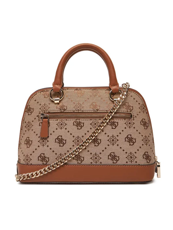 GUESS NEDA DOME SATCHEL LATTE LOGO