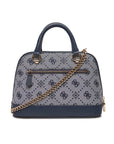 GUESS NEDA DOME SATCHEL NAVY LOGO