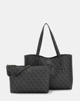 GUESS N BRENTON TOP ZIP TOTE COAL LOGO