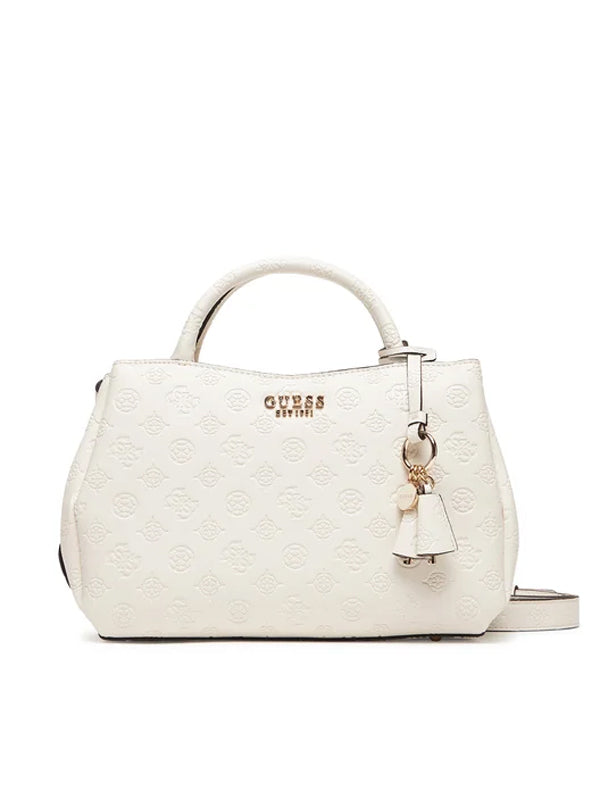 GUESS PHOEBE GIRLFRIEND SATCHEL OFF WHITE LOGO