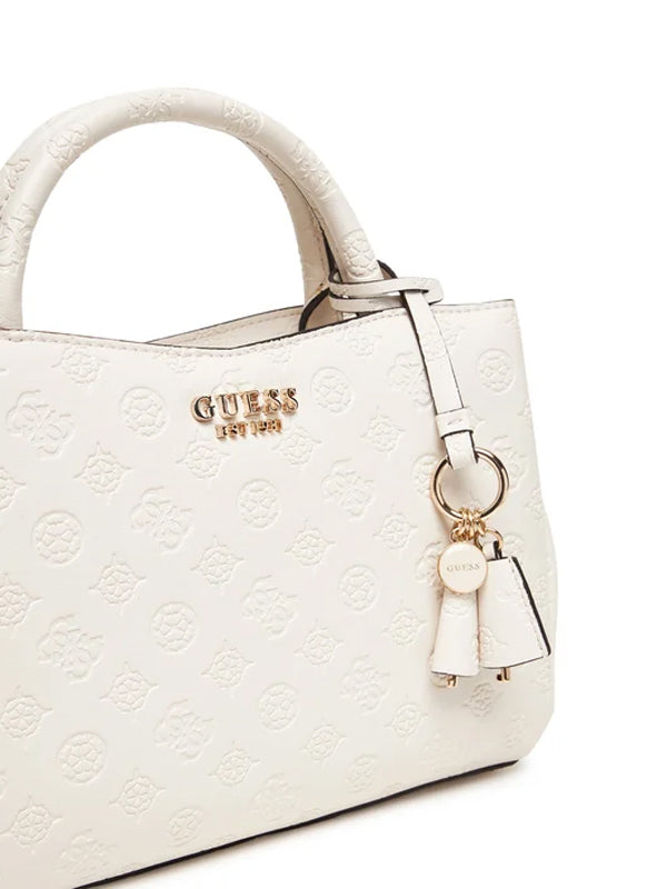 GUESS PHOEBE GIRLFRIEND SATCHEL OFF WHITE LOGO