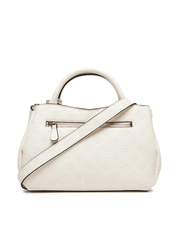 GUESS PHOEBE GIRLFRIEND SATCHEL OFF WHITE LOGO