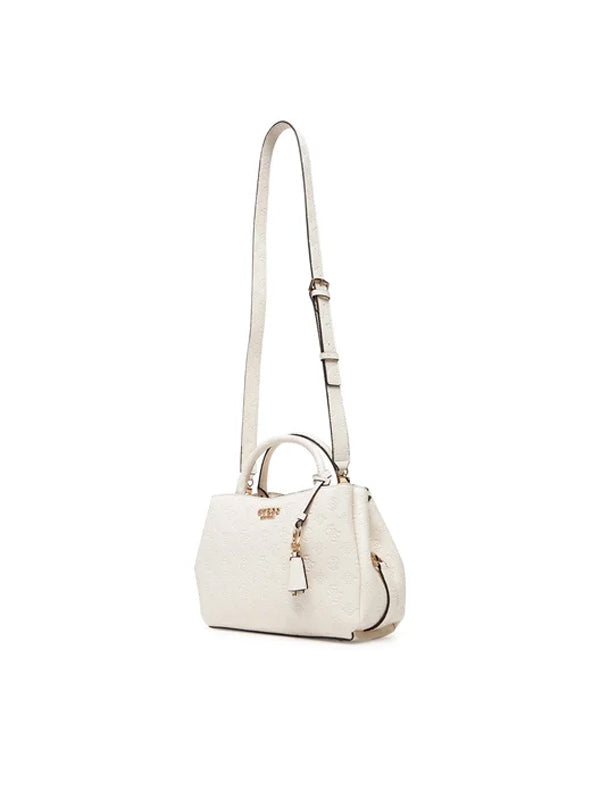 GUESS PHOEBE GIRLFRIEND SATCHEL OFF WHITE LOGO