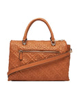 GUESS ADELASIA MULTI COMP SATCHEL CARAMEL