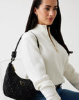 GUESS ADELASIA TOP ZIP SHOULDER BAG BLACK
