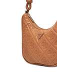 GUESS ADELASIA TOP ZIP SHOULDER BAG CARAMEL