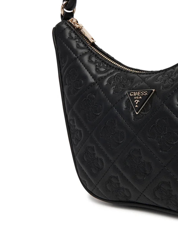 GUESS ADELASIA TOP ZIP SHOULDER BAG BLACK