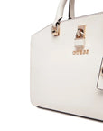GUESS QUEENSLAND LUXURY SATCHEL WHITE/TAUPE