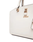 GUESS QUEENSLAND LUXURY SATCHEL WHITE TAUPE HWVG9655060W