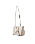 GUESS QUEENSLAND LUXURY SATCHEL WHITE/TAUPE