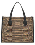 GUESS N SILVANA 2 COMP TOTE NATURAL/BLACK