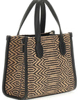 GUESS SILVANA 2 COMP MINI TOTE NATURAL/BLACK