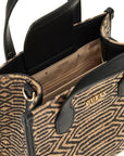 GUESS SILVANA 2 COMP MINI TOTE NATURAL/BLACK