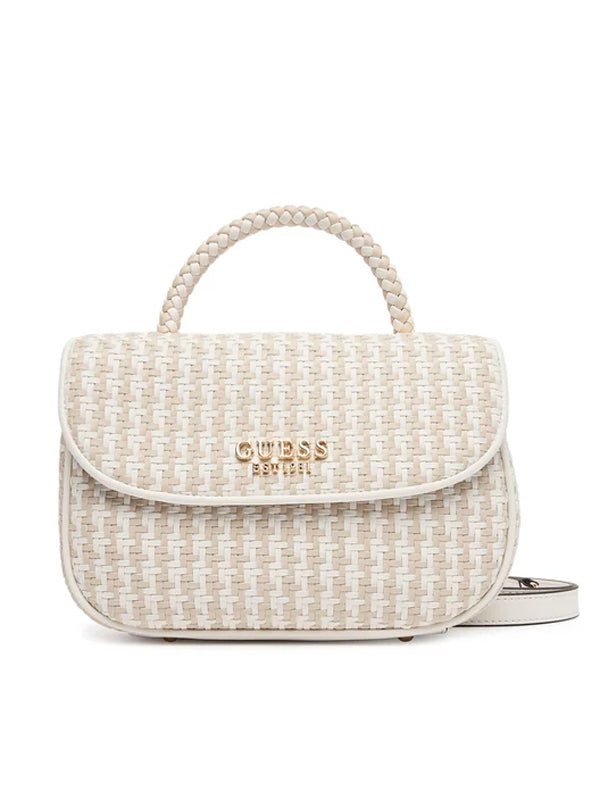 GUESS MIREMA TOP HANDLE FLAP WHITE MULTI